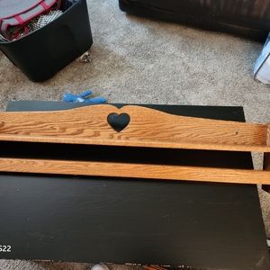Solid Oak Heart shelf with quilt rack